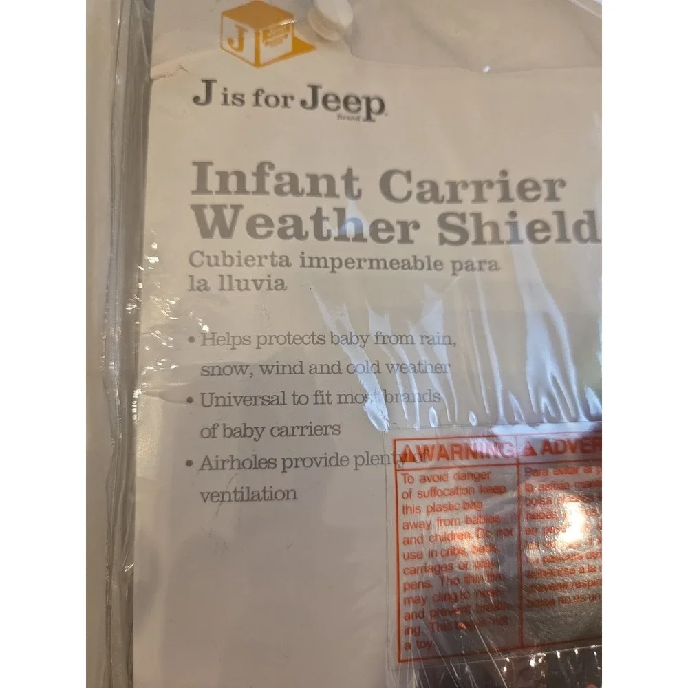 J is for Jeep Infant Carrier Weather Shield Fits Most Carriers Ventilated NEW